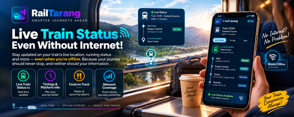RailTarang Live Train Status Even Without Internet